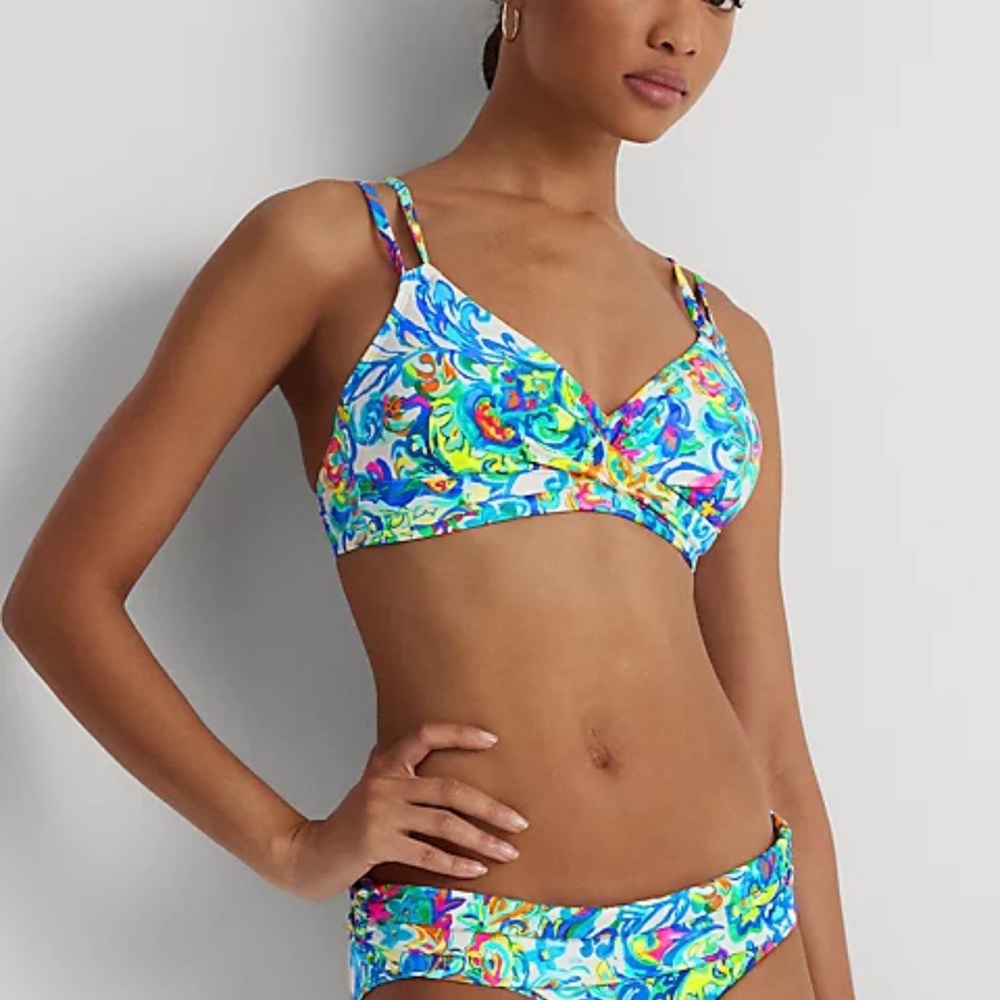 Ralph Lauren Watercolor Paisley Twist Underwire Bikini Top